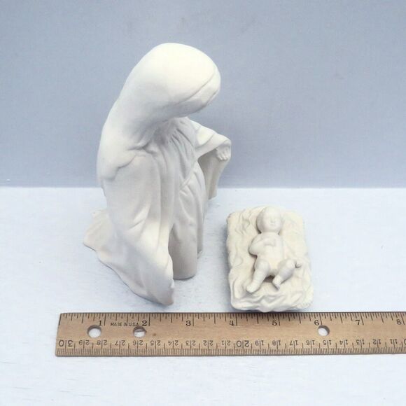 Handmade Ready to Paint Ceramic Mary and Baby Jesus Figurine, Paintable Ceramics - Picture 7 of 9